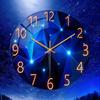 30CM Dark Blue Geometric Art Wall Clock,Quiet Silent Movement,Tempered Glass,Home Wall Decor,Holiday Gift,Battery Not Included