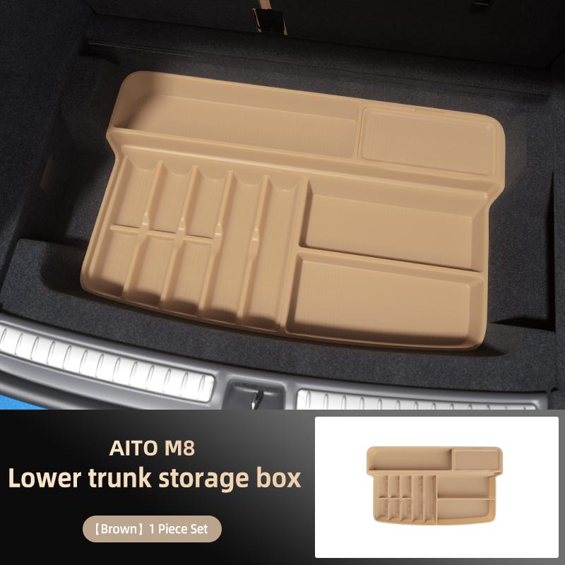 For AITO M8 5Seat/6Seat 2025 2026 Trunk Storage Box Tail Box Leveling Organizer Interior Modification Special-Fit