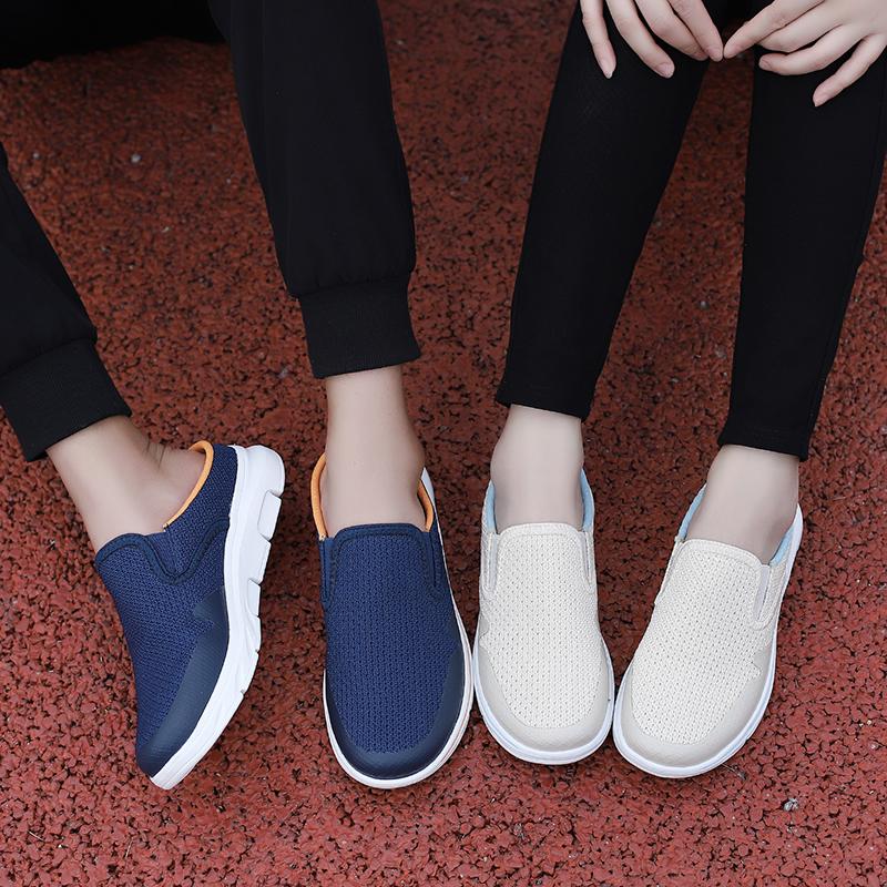 35-48 Мужские/Женские тапочки Мужские полутапочки Летние сетчатые Meter-дышащие мужские черные туфли Mueller