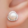 Fashion  Ing Earrings with Natural Freshwater Pearl Zircon Gemstone for Women Jewelry Stud Earring Wedding Gift