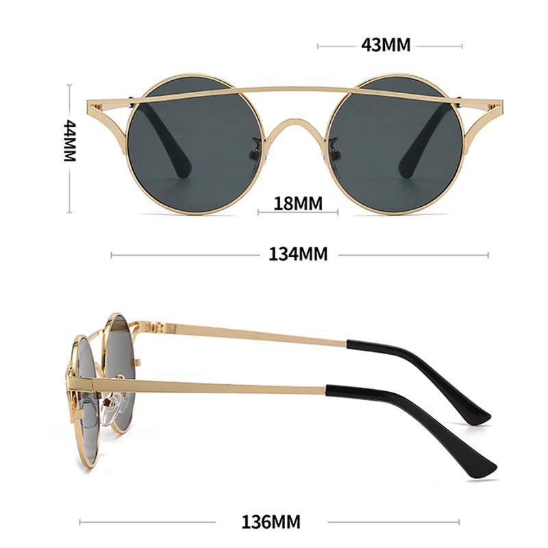 Fashion Sunglasses Retro Women's Glasses Metal Cat Eye Sunglasses Polygonal Personality Trendy Sunglasses 12