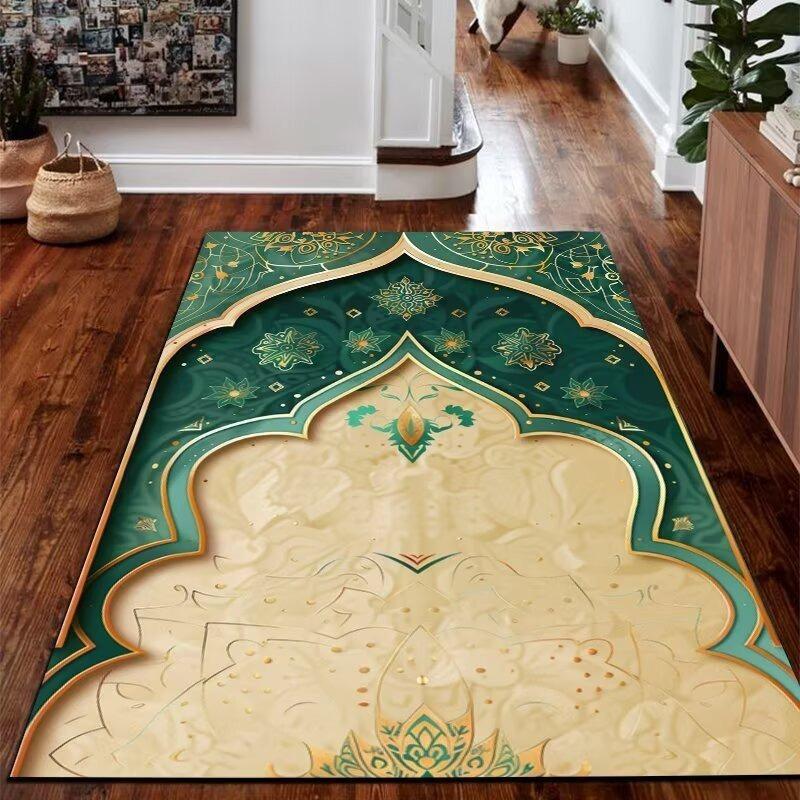 Ethnic Style Printed Crystal Velvet Carpet, AntiRubbing, NonSlip, WearResistant And Easy To Take Care Of, Full Of Living Room Carpet