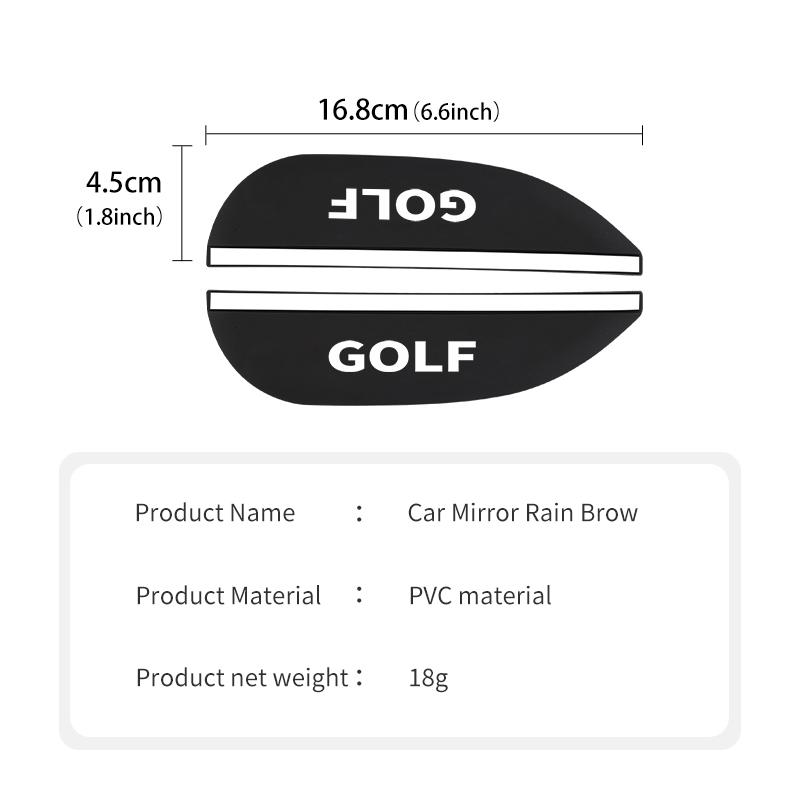 Car Rearview Mirror Rain Eyebrow Snow Rain Cover Accessories For Volkswagen VW Tiguan MK1 mk2 2016 2017 2018 2019 2020 2021 zf4