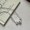 S925 Sterling Silver Korean Brushed Texture Sparkling Clavicle Necklace