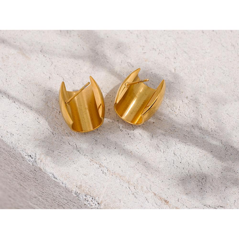 Eetit Металлические массивные геометрические серьги из нержавеющей стали, водонепроницаемые ювелирные изделия для женщин