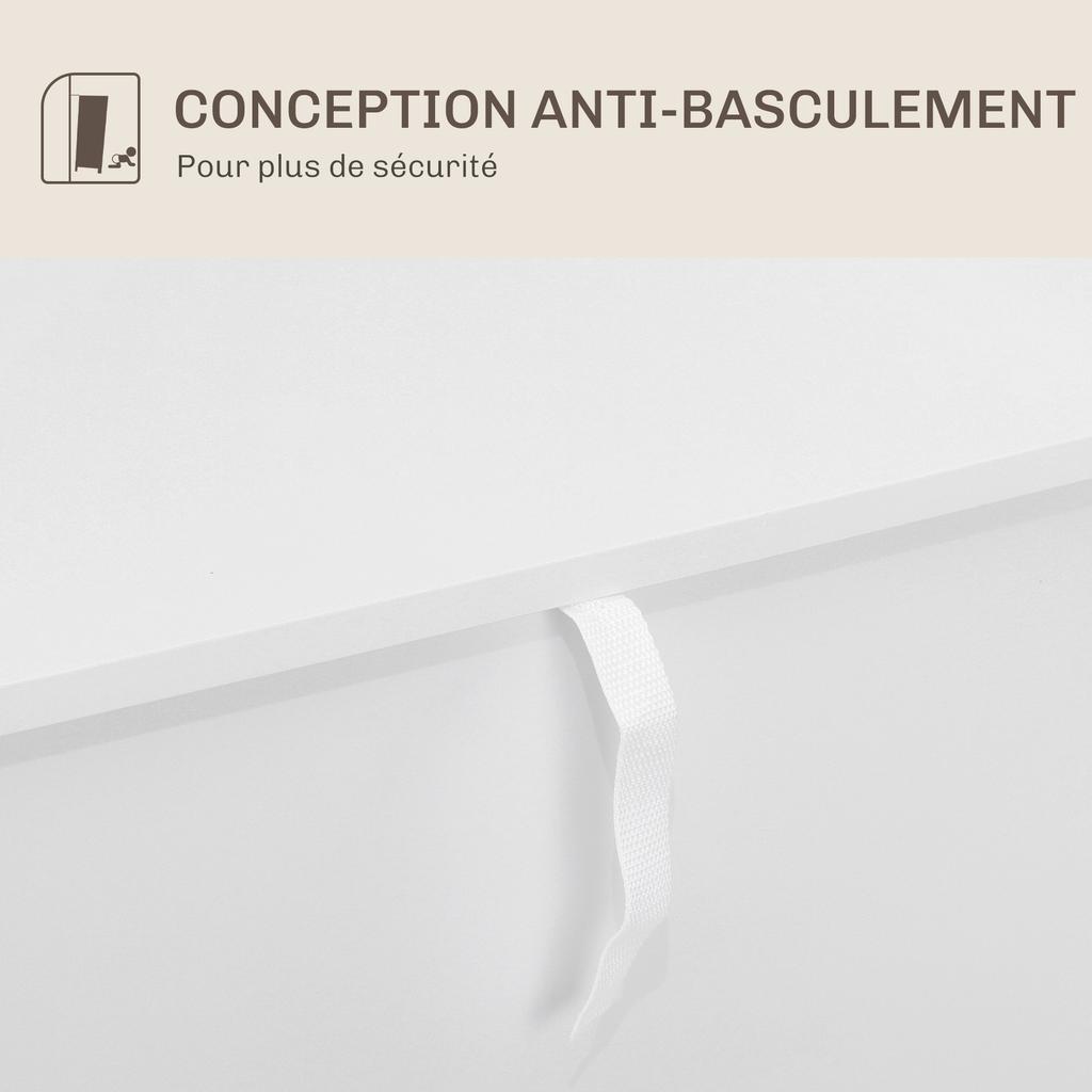 Kitchen sideboard storage unit, 2 doors, adjustable shelf, raised metal legs, 60 x 40 x 80 cm, white