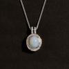 Light Luxury Elegant Natural Opal Gemstone Pendant Necklace 925 Sterling Silver Fine Jewelry for Women Birthday & Party Gift