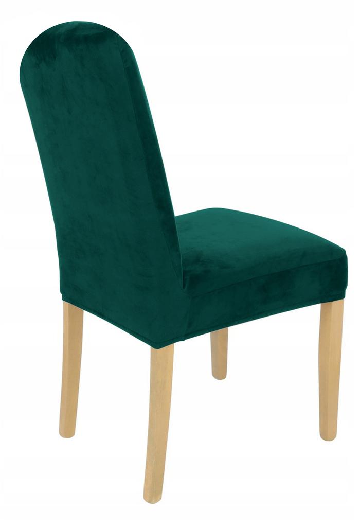 Bottle Green Elastic Rounded Backrest Chair Cover [21R12]