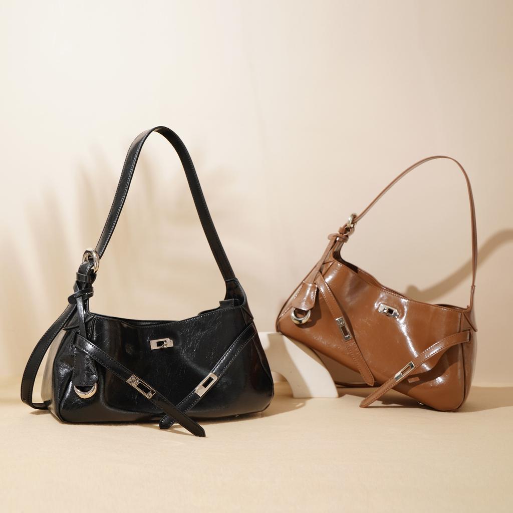 2025 Niche New High-end Leather Bag Women's Bag Fashion Trend Dumpling Handbag Shoulder Cross Shoulder Women's Bag