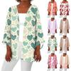 Women's Casual Fashion Printed Lightweight Medium Length Jacket Cardigan