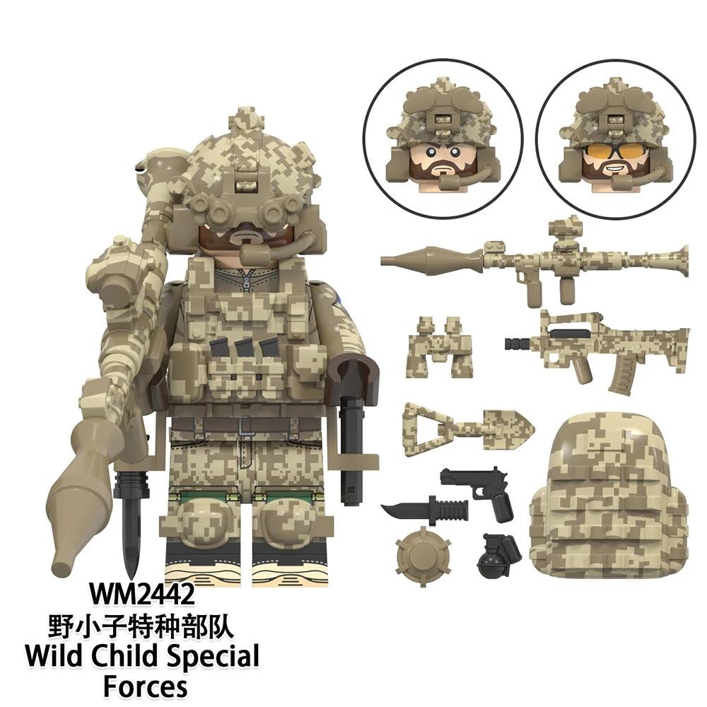 Wm6147 Ww2 Military Special Forces Weapons Soldier Ksk Alpha Snow Leopard Navy Seals Dleta Figura Model Toys