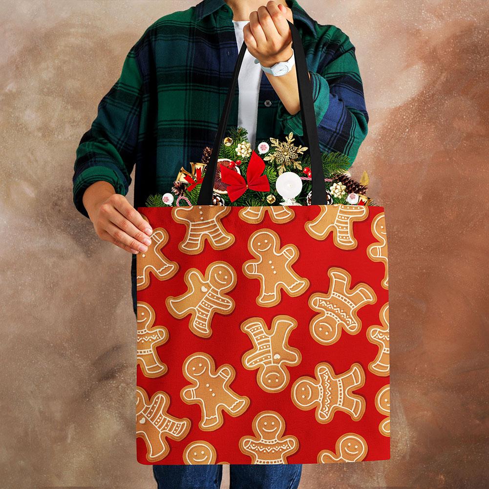Рождественская холщовая сумка-шоппер Харадзюку Счастливого Рождества Дорожная наплечная сумка Многоразовая Вместительная Складная сумка-тоут Сумка KTY