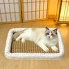 Кровать для кошек для домашних кошек Мягкая кровать для собак с плетеным ковриком Противоскользящий коврик для сна домашних животных для котят щенков маленьких собак
