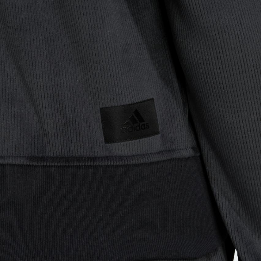 adidas Вельветовая однотонная спортивная куртка с капюшоном, женские топы, черный H15955