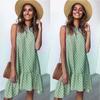 2023 Summer Chiffon Dress Women Polka Dot Ruffles Mini Dress Casual Loose Beach Party Street Short Sundress