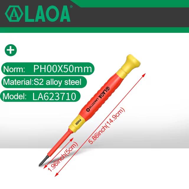 LAOA Изолированная прецизионная отвертка крестовая маленькая отвертка для снятия очков часов сотового телефона ноутбука