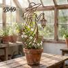 Iron Garden Art 11.8 Inch Plant Trellis for Climbing Plants, Elegant Lady Metal Yard Decor Trellis, Decorative Flower Support Outdoor Landscaping