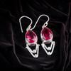 Pink Tourmaline Gemstone 925 Solid Silver Jewelry Earrings 1.90" Gift For Women EE-39-18