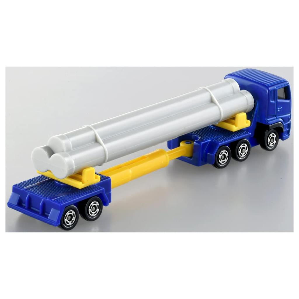 TAKARA TOMY Tomica Long Type Tomica 140 Mitsubishi Fuso Super Great Pole Trailer Miniature Car Toy for Ages 3 and Up No.