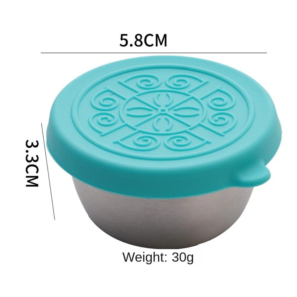 Банки из нержавеющей стали для специй, приправы, контейнеры для соуса с крышками, контейнер для заправки салата на обед, маленькая миска для приправ