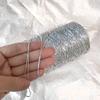 1PC Core Yarn Crushed Silver Color Super Shiny Wire Ball Yarn Silver Plated Length 5 Meters