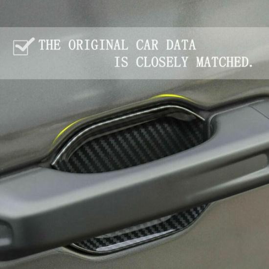 For Jeep Gladiator JT Carbon Fiber Car Door Handle Bowl Cover Trim 4P