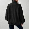 Sweatshirt For Women Half Zip  Pocket Drop Shoulder Teddy Sweatshirt Stand Collar Sweatshirts For Women