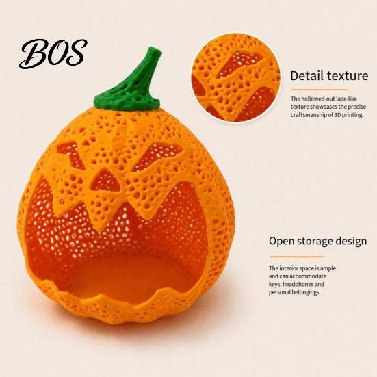 Multipurpose Small Sundry Organizers Hollow Pumpkin Storage Ornament for Halloween, Decorative Candy Holder, Creative Unique Design Box Desktop