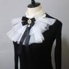 Womens Jabot Pirate Colonial Victorian Detachable Jabot Steampunk Layered Ruffled Mesh False Collar Shirt Front Neckwear
