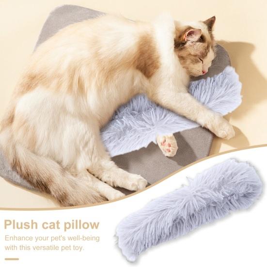 Плюшевая подушка для кошек, устойчивая к укусам, мягкая длинная подушка для домашних животных со звуковой бумагой, эмоционально успокаивающая