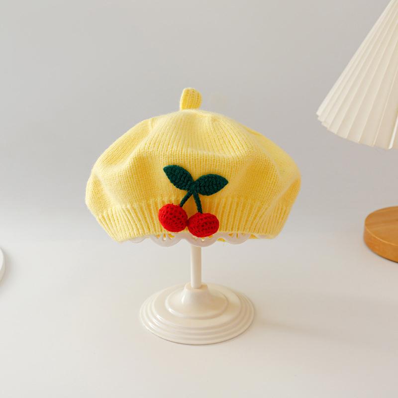 Милый детский вязаный берет вишневого цвета, детская зимняя теплая шапочка для малышей, детские шапочки, модная милая детская ветрозащитная шапка, подарки
