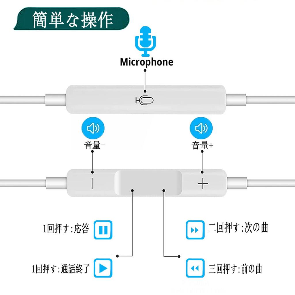Wired iPhone Earphones Officially Certified Genuine Wired Earphones HIFI Transparent Sound Quality Heavy Bass with Microphone Supports Calls Volume