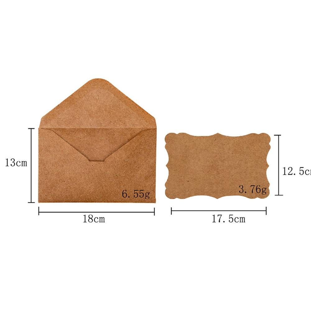 20 Set Card&Envelope Kraft Paper Blank Greeting Card Wedding Christmas Party Invitation Greeting Card for Thanksgiving New Year