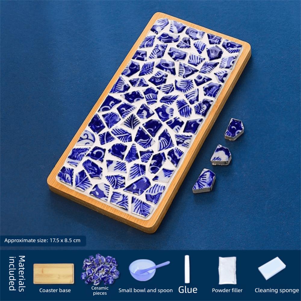 Chinese Style Blue White Porcelain Coaster Material Kit Heat-resistant Cup Mat Dinning Table