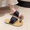 Square Head Metal Buckle Clip Toe Slippers Woman Summer Non-slip Soft Outer Wear Beach Shoes Women Flat Casual Roman Sandalias