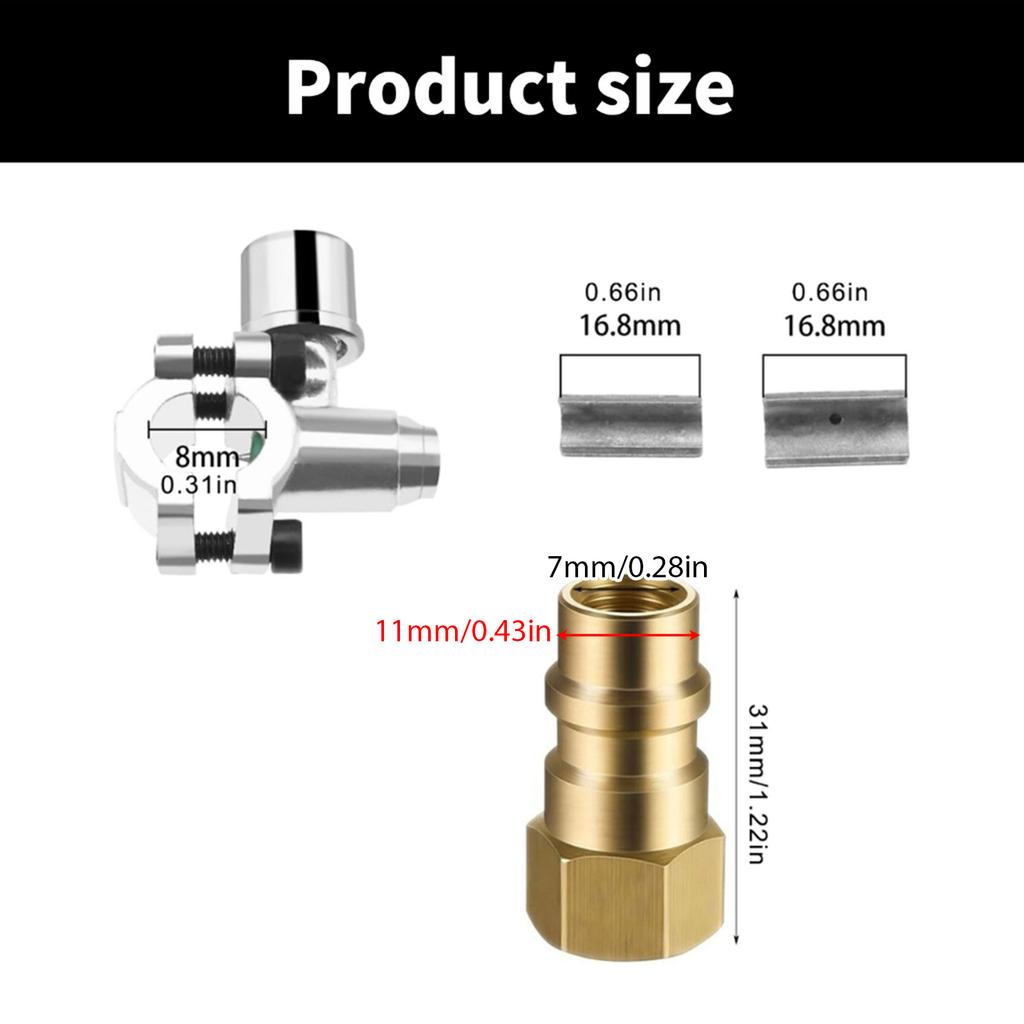 Профессиональный набор заправочных шлангов R134A с манометром, быстроразъемными соединениями и адаптерами для эффективного обслуживания кондиционеров