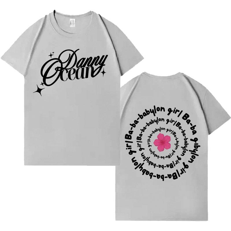 Rapper Danny Ocean Hip Hop New Album Tshrits Harajuku Oversized Short Sleeve TShirt Mens Crewneck Loose Cotton Tshirt Fans Gift