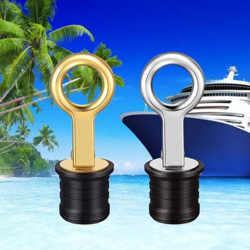 Snap-Handle Drain Plug – 316 Stainless Steel & Brass, Fits 3/4" 1" 1-1/4" Holes, Cam-Lock Marine Boat Drain Plug