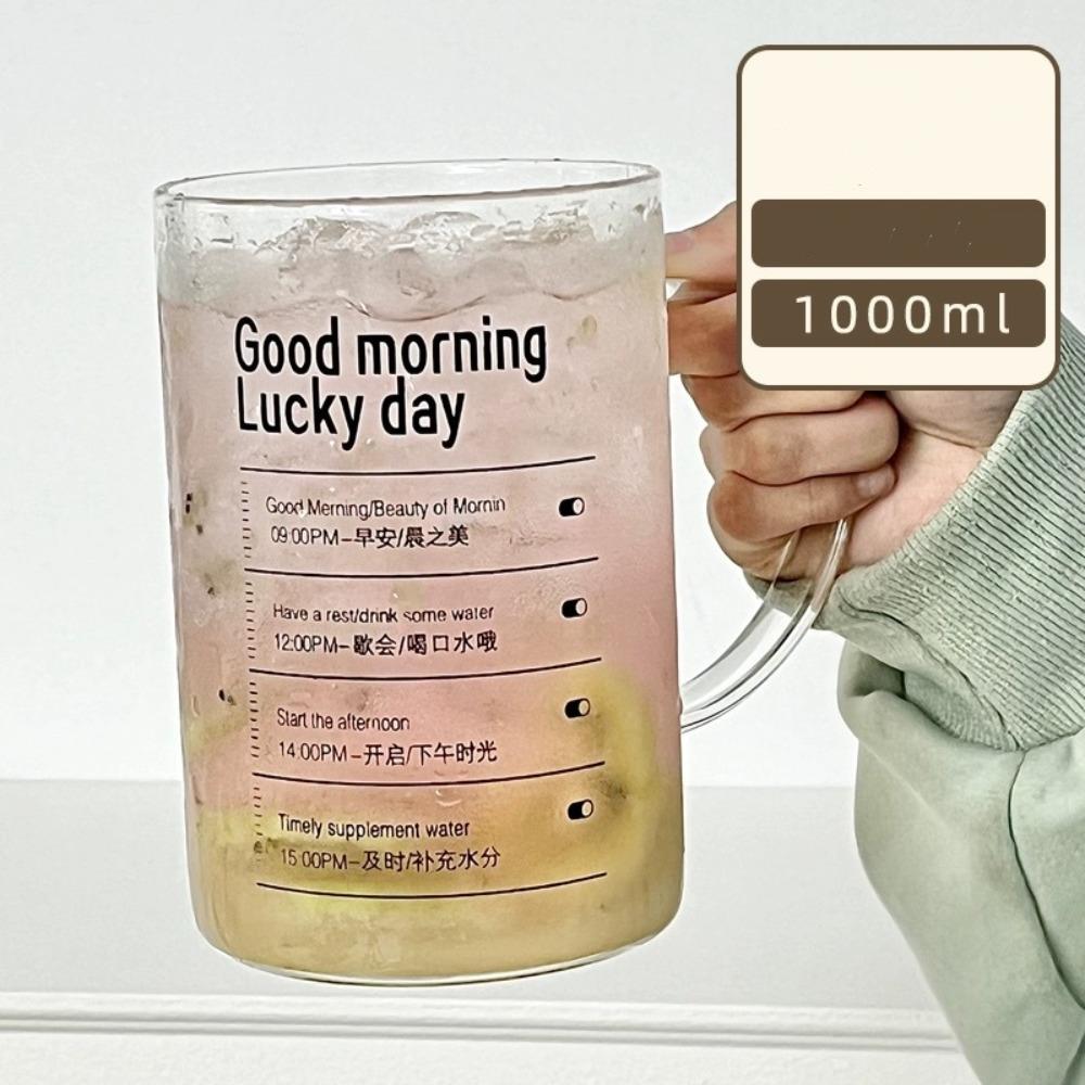 Чашка для воды с крышкой, чашка для воды, 1000 мл, большая емкость, чашка для завтрака, подарочная бутылка для сока, молока, домашний офис