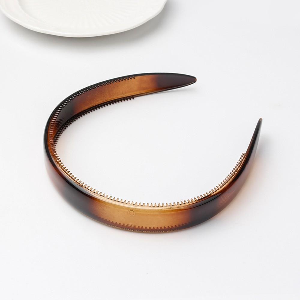 Ежедневный широкий ретро обруч для волос с леопардовым принтом, корейский простой обруч для волос под черепаху, ПК, для укладки волос, нескользящие зубцы, повязка на голову, для офиса