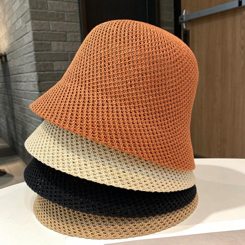Женская шляпа-ведро, летняя, с вырезом, тонкая, дышащая, солнцезащитная шляпа, женская пляжная панама, кепка, складная, для отдыха на природе, рыболовная кепка
