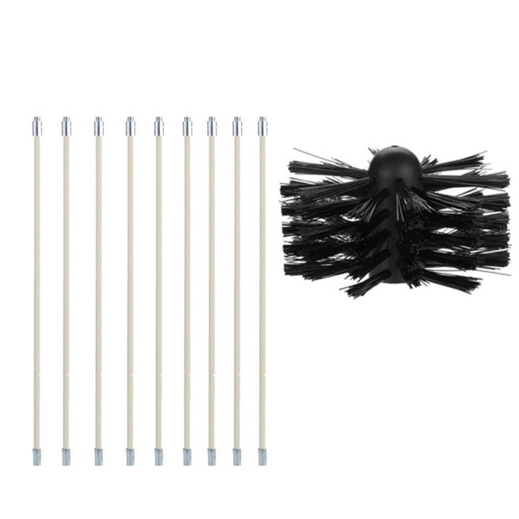 24 шт. Набор для чистки дымохода для камина, чистый и безопасный полный набор щеток для ухода за дымоходом