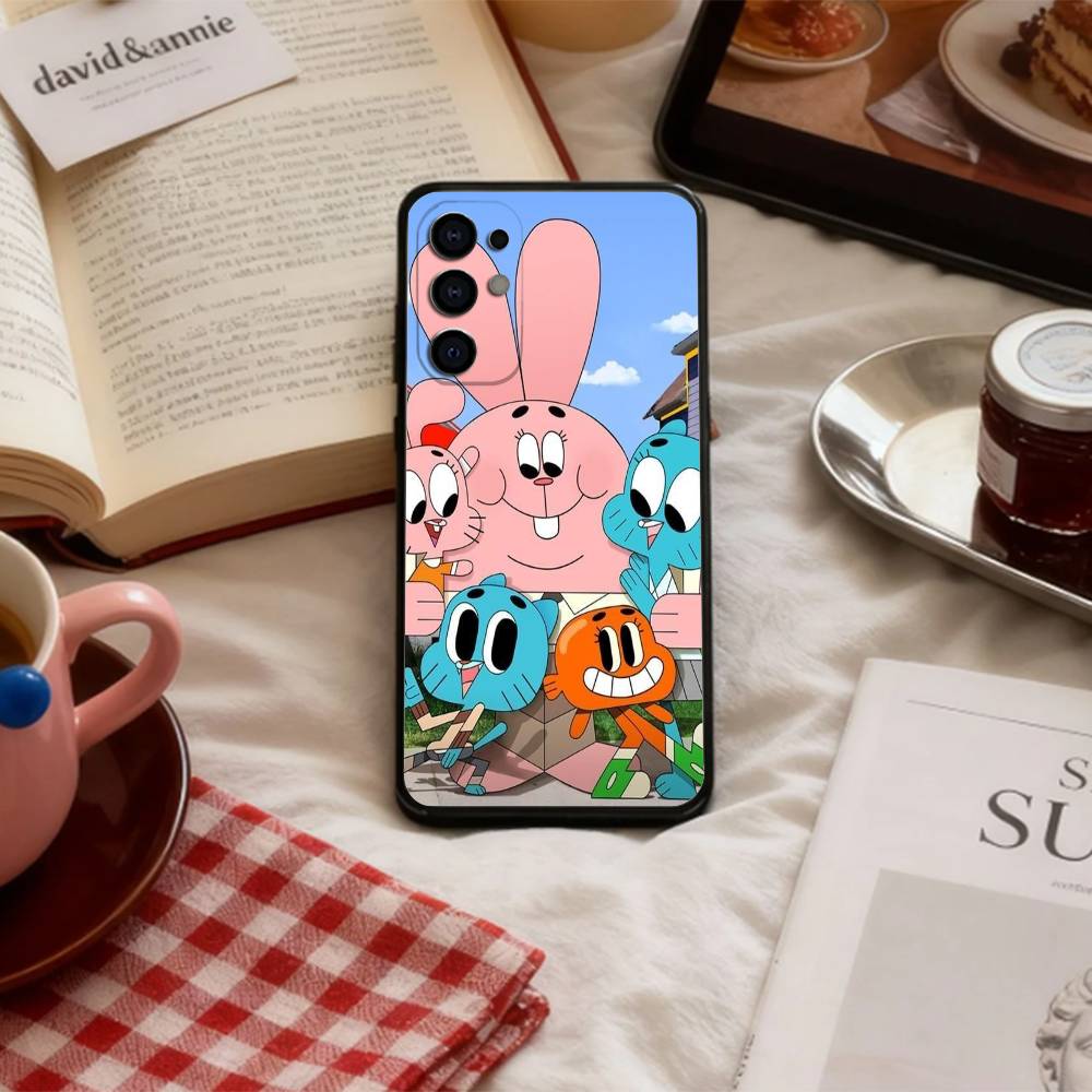 Удивительный Мир Гамбола Чехол для Телефона Для Samsung S 25,24,23,22,30,21,10,9,Ultra,Plus,Lite,FE,4,5 G Мягкий Черный Чехол