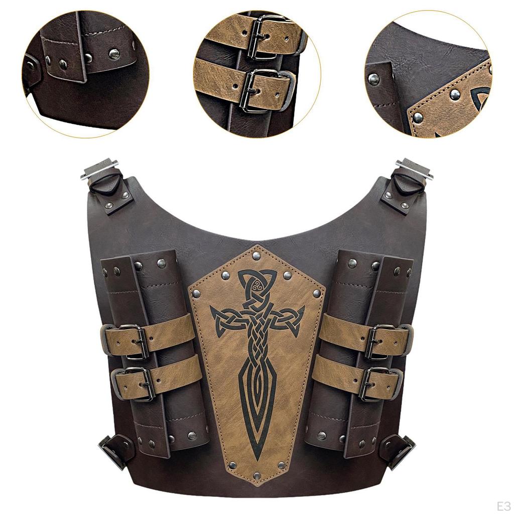 Back Sword Frog Adjustable Faux Leather for Cosplay Larp Stage Middle Ages Roman