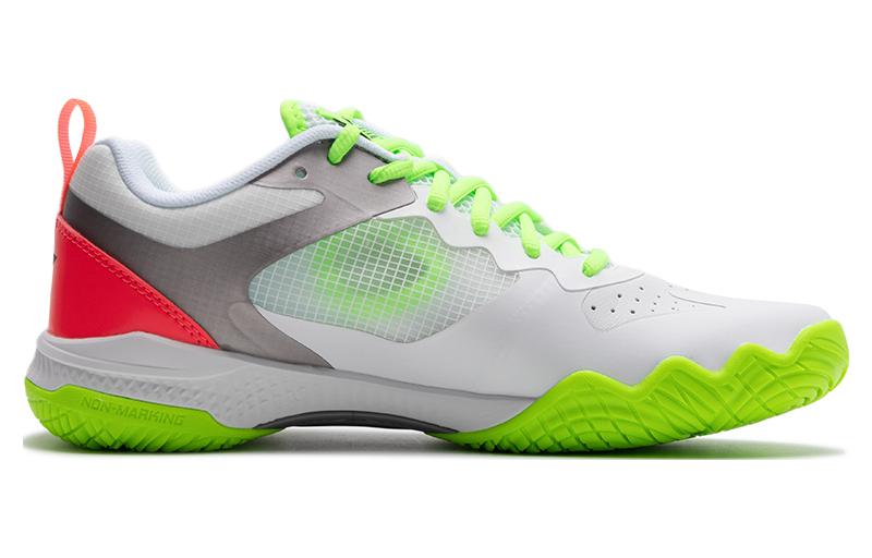 Li Ning Амортизация Gladiator, Износостойкие Низкие Бадминтонные Кроссовки Унисекс Флуоресцентный Огненно-Красный AYZT011-2