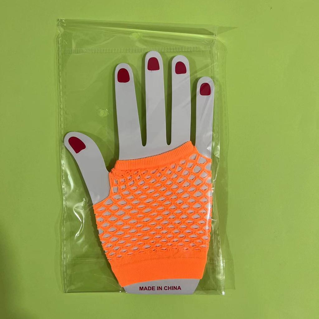 Короткие сетчатые перчатки для ночного клуба, многоцветные сексуальные эластичные перчатки, сетчатые перчатки в стиле панк, полые перчатки без пальцев