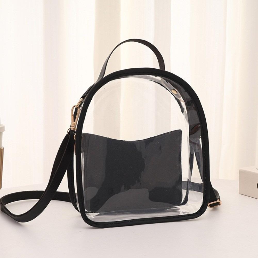 Transparent Jelly Shoulder Bag PVC Crossbody Bag Fashion Transparent Backpack Gym