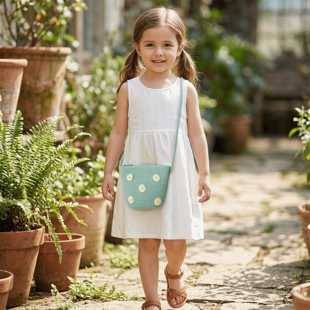 Weave Design Straw Beach Bag Eco-Friendly Children Shoulder Bag Vacation