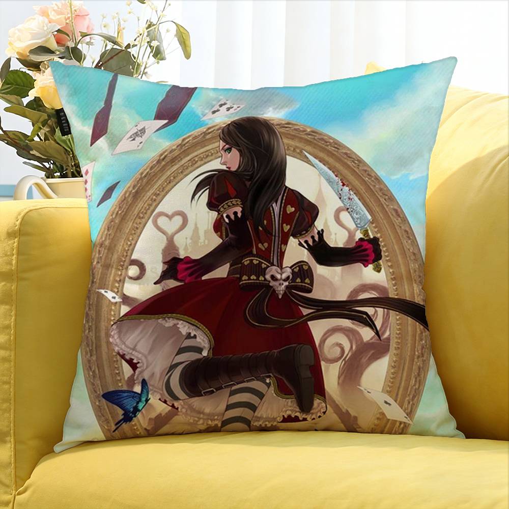 Game Alice M-Madnes-S Returns World Various Sizes Square Pillow Case For Car Home Bedchamber Decor
