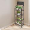 4-Tier Metal Storage Shelf Rolling Cart, Heavy Duty Kitchen Organizer Rack with Wheels for Pantry, Store Display, Black
